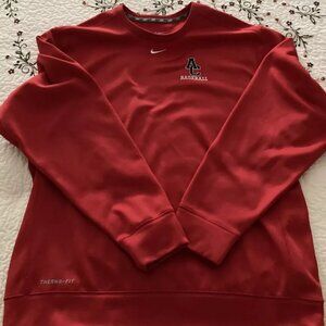 Nike Baseball Practice Shirt SIZE LARGE..PreOwned Red Long Sleeve Therma Fit